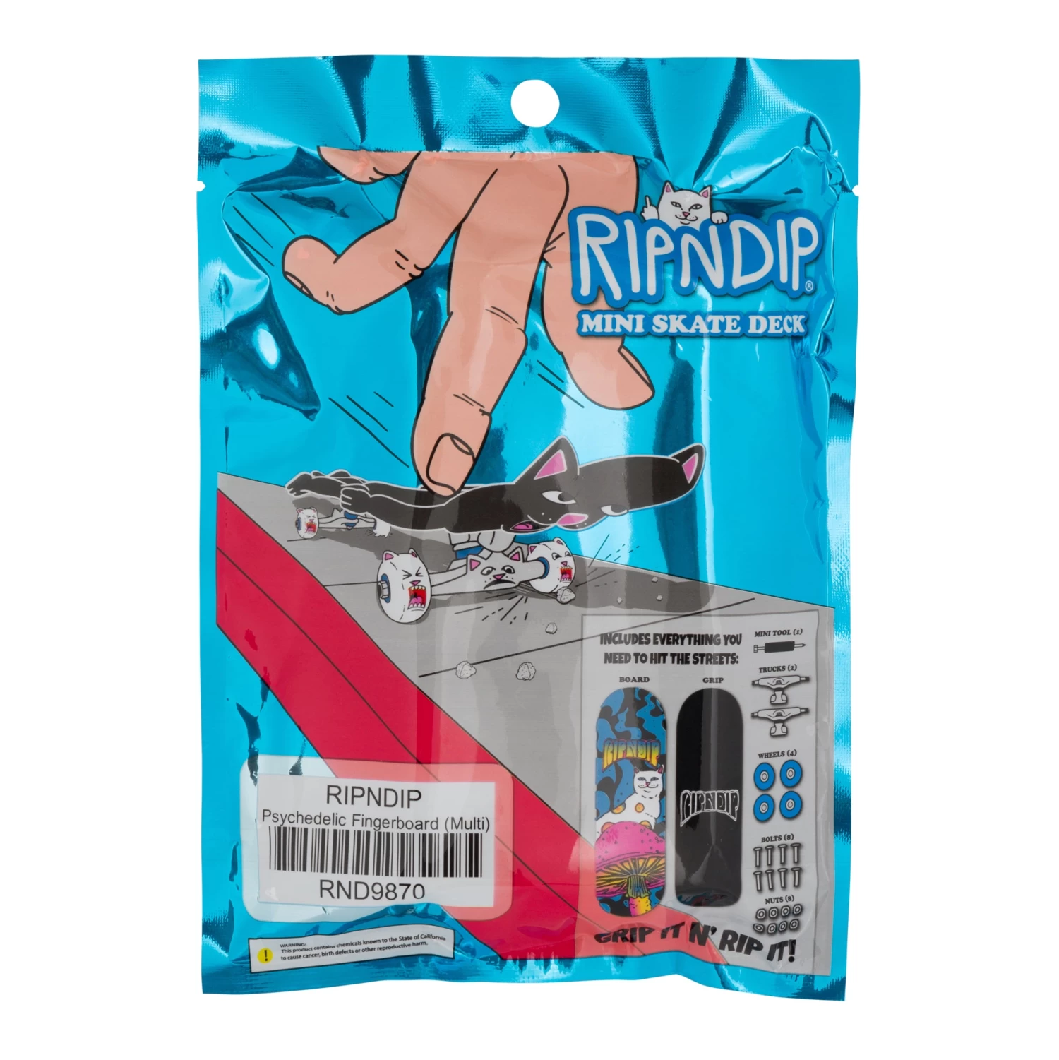 RIPNDIP Psychedelic Mini Skateboard (Multi) 4 RIPNDIP Psychedelic Mini Skateboard (Multi) - Image 4