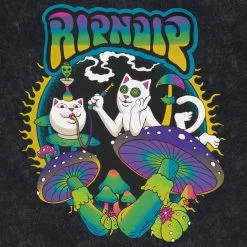 RIPNDIP Psychedelic Garden Tee (Black Mineral Wash) -Urban Fashion Shop IMG 6423