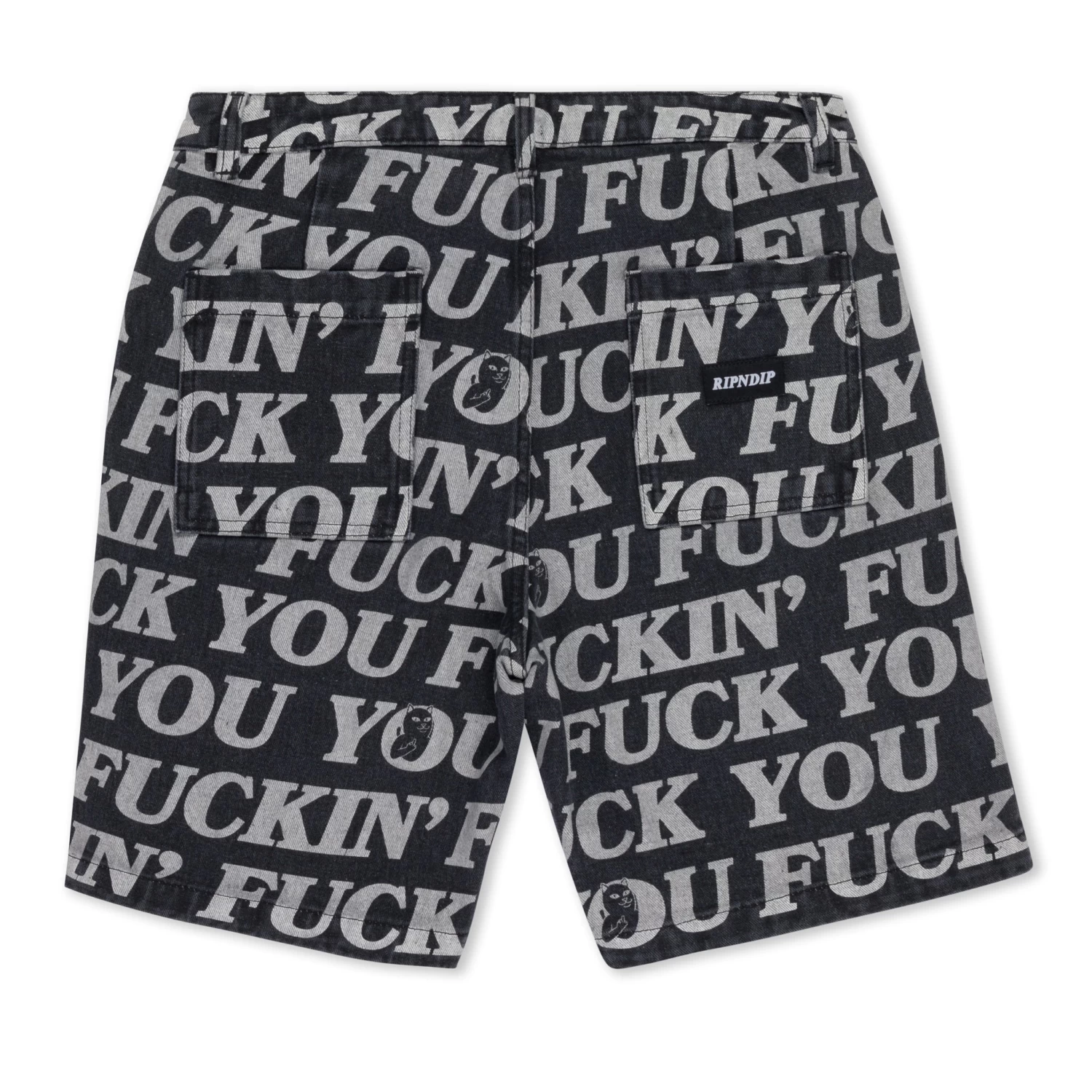 RIPNDIP Fuckin Fuck Denim Shorts (Black) 3 RIPNDIP Fuckin Fuck Denim Shorts (Black) - Image 3
