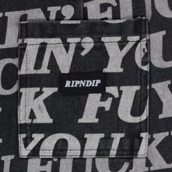 RIPNDIP Fuckin Fuck Denim Shorts (Black) -Urban Fashion Shop IMG 6515