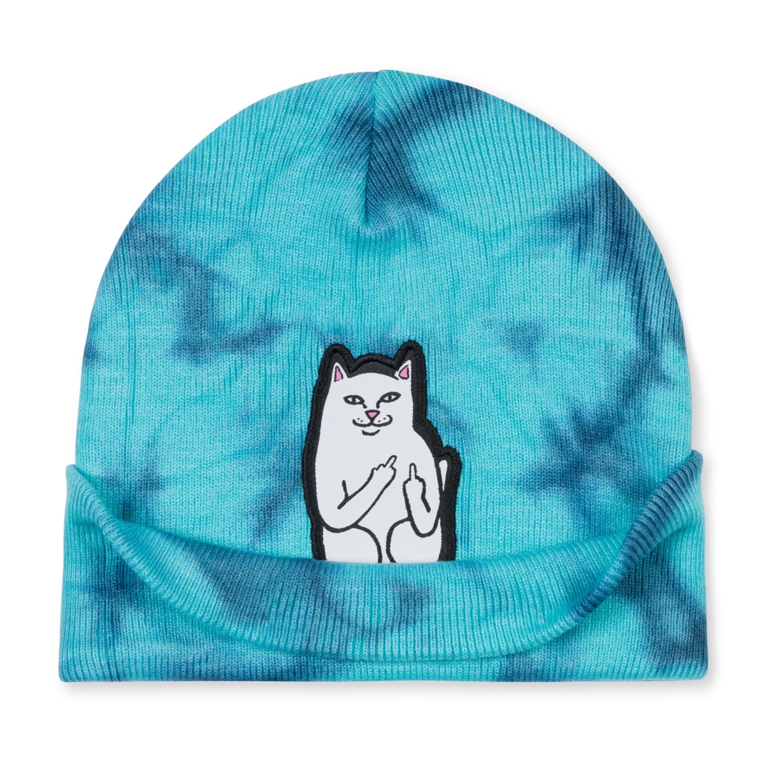 RIPNDIP Lord Nermal Beanie (Navy / Aqua Lightning Wash ) 2 RIPNDIP Lord Nermal Beanie (Navy / Aqua Lightning Wash ) - Image 2