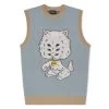 RIPNDIP Big Head Knit Sweater Vest (Light Slate)