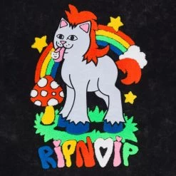RIPNDIP Taste The Rainbow Hoodie (Black Mineral Wash) -Urban Fashion Shop IMG 7255