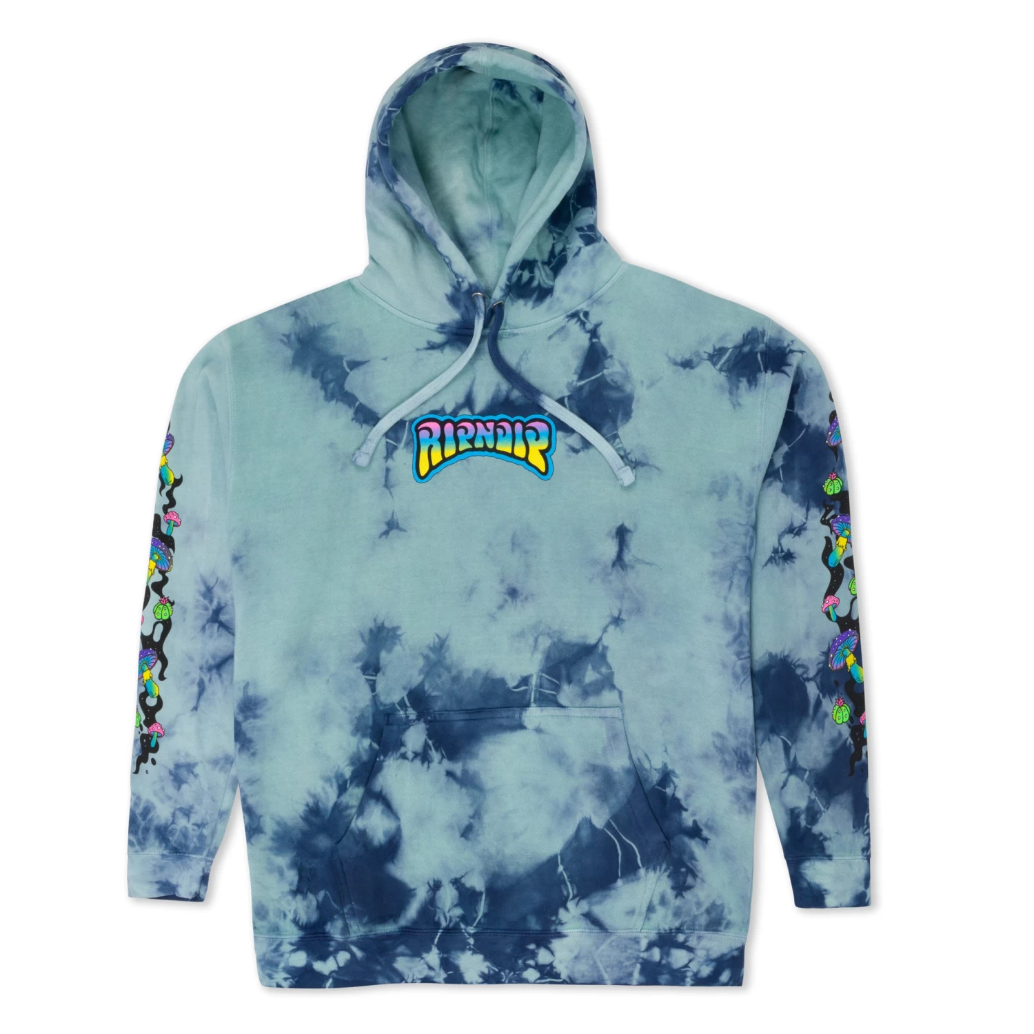 RIPNDIP Psychedelic Garden Hoodie (Navy/Aqua Lightning Wash) 4 RIPNDIP Psychedelic Garden Hoodie (Navy/Aqua Lightning Wash) - Image 4