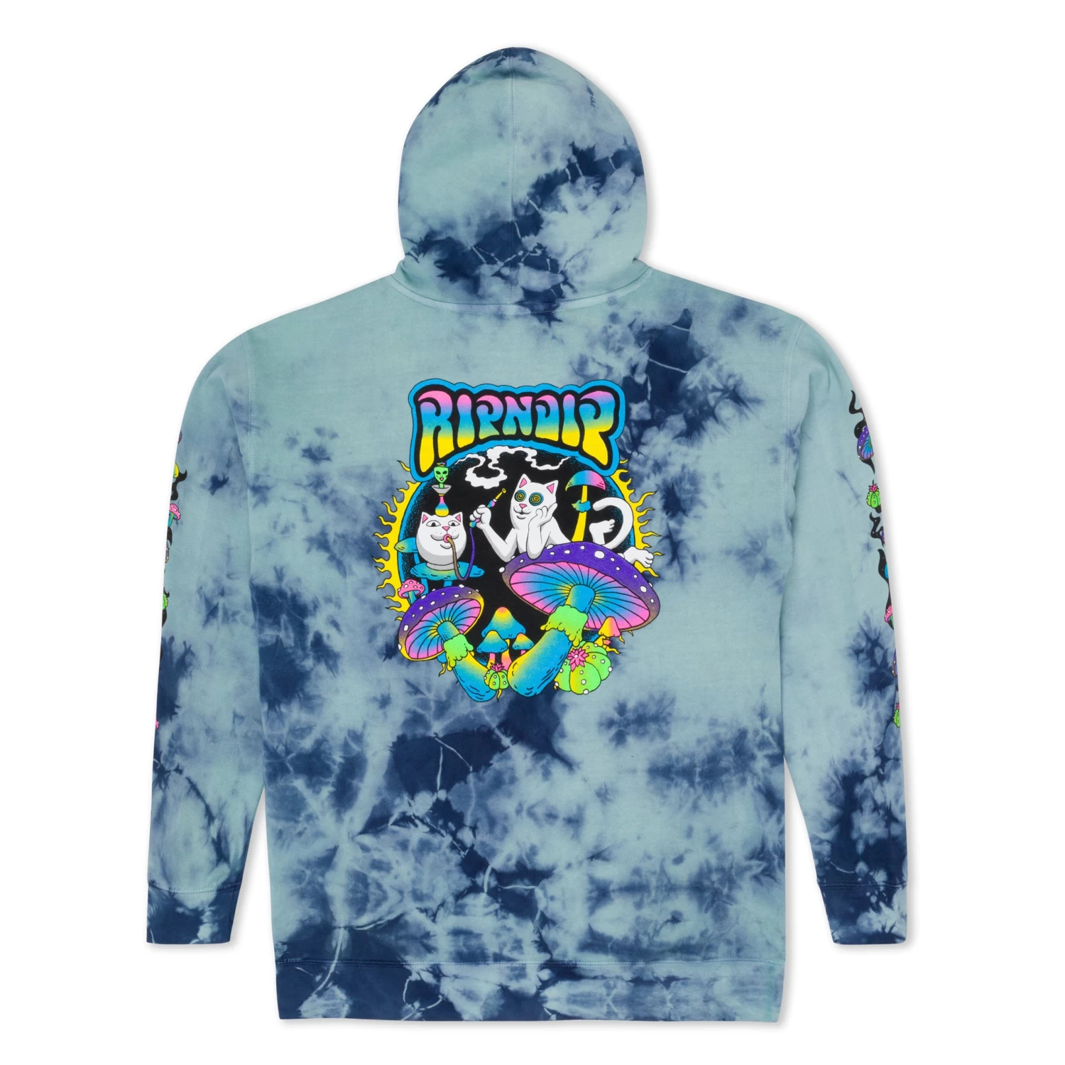 RIPNDIP Psychedelic Garden Hoodie (Navy/Aqua Lightning Wash) 1 RIPNDIP Psychedelic Garden Hoodie (Navy/Aqua Lightning Wash)