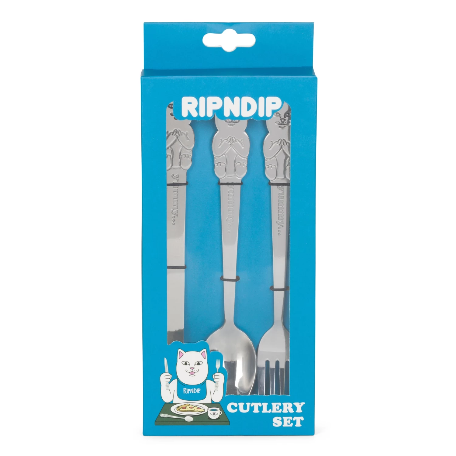 RIPNDIP Lord Nermal 3 PC Cutlery Set (Silver) 1 RIPNDIP Lord Nermal 3 PC Cutlery Set (Silver)