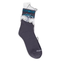RIPNDIP Shroom Cat Socks (Grey) -Urban Fashion Shop IMG 7582
