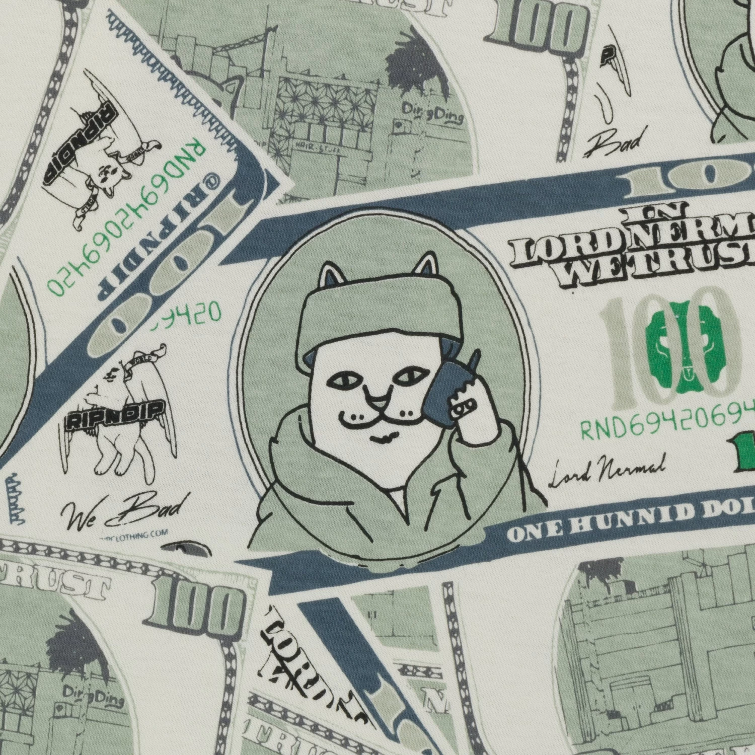 RIPNDIP Moneybag Tee (Olive) 4 RIPNDIP Moneybag Tee (Olive) - Image 4