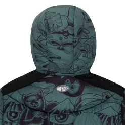 RIPNDIP Dark Twisted Fantasy Puffer Jacket (Olive/Black) -Urban Fashion Shop IMG 7766