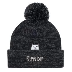 RIPNDIP Lord Nermal Pom Beanie (Black/Charcoal)