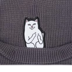 RIPNDIP Lord Nermal Waffle Knit Beanie (Charcoal) -Urban Fashion Shop IMG 8883 1