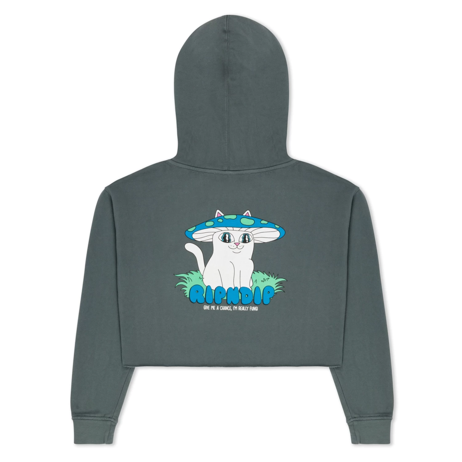 RIPNDIP Shroom Nerm Cropped Hoodie (Charcoal) 2 RIPNDIP Shroom Nerm Cropped Hoodie (Charcoal) - Image 2