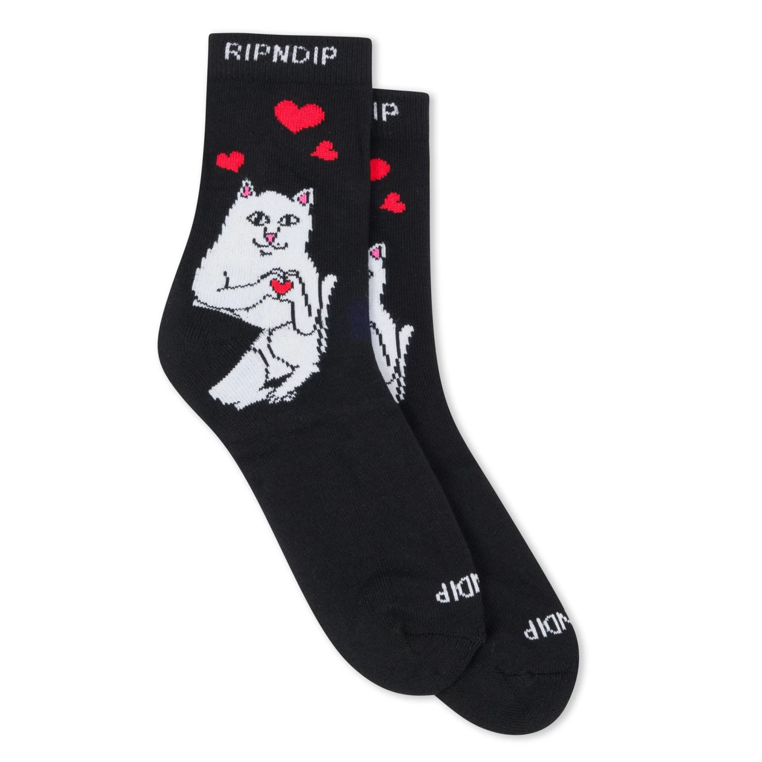 RIPNDIP Nermal Loves Mid Socks (Black) 1 RIPNDIP Nermal Loves Mid Socks (Black)