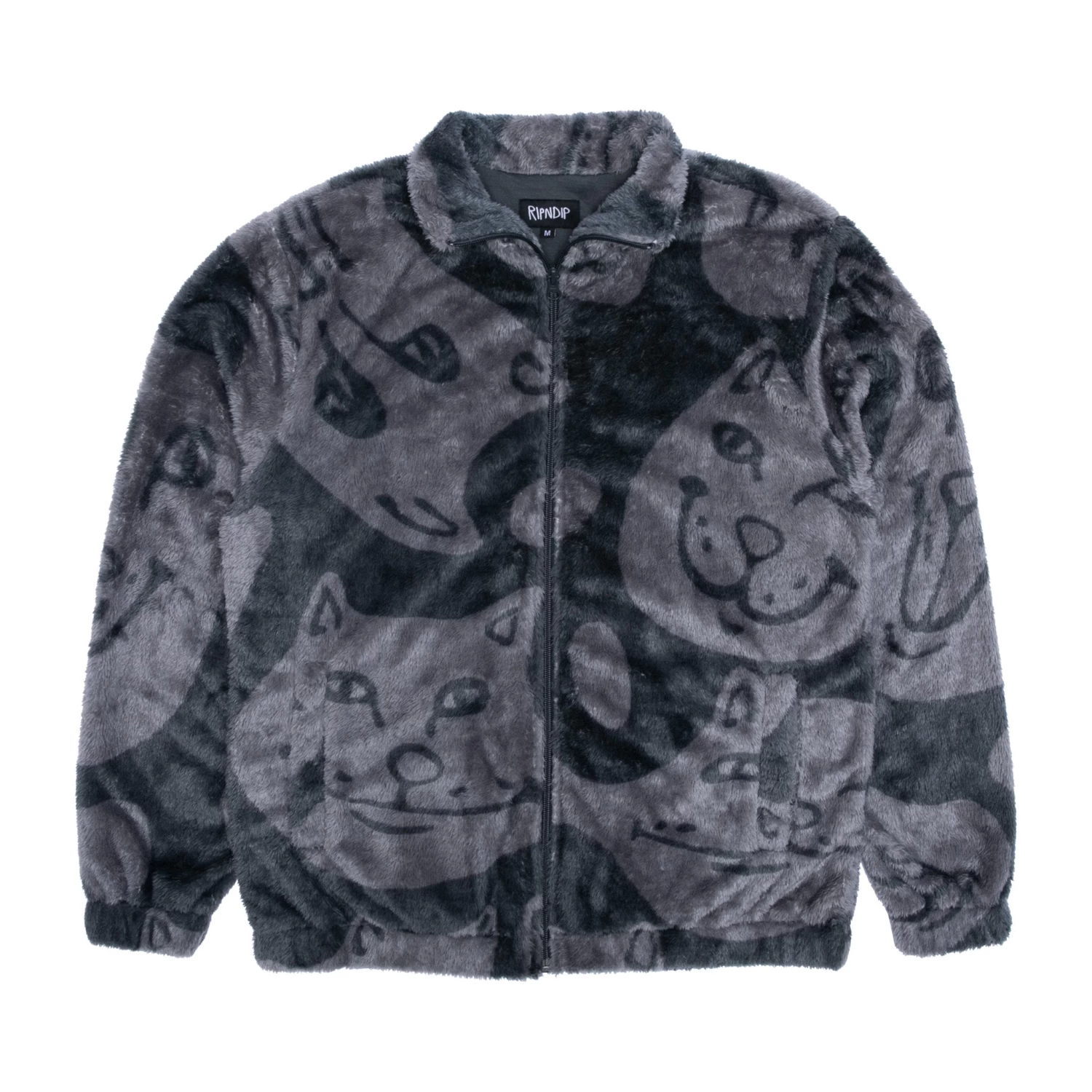 RIPNDIP Many Faces Sherpa Jacket (Charcoal) 1 RIPNDIP Many Faces Sherpa Jacket (Charcoal)