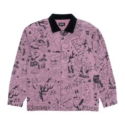 RIPNDIP We Don't Care Coaches Jacket (Mauve)