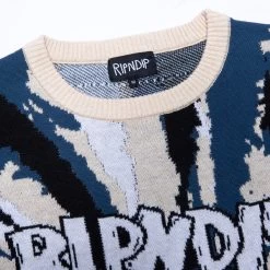 RIPNDIP Big Smile Knit Sweater (Cream/Navy) -Urban Fashion Shop Knits Jersey Holiday21 0004 KK2A1665