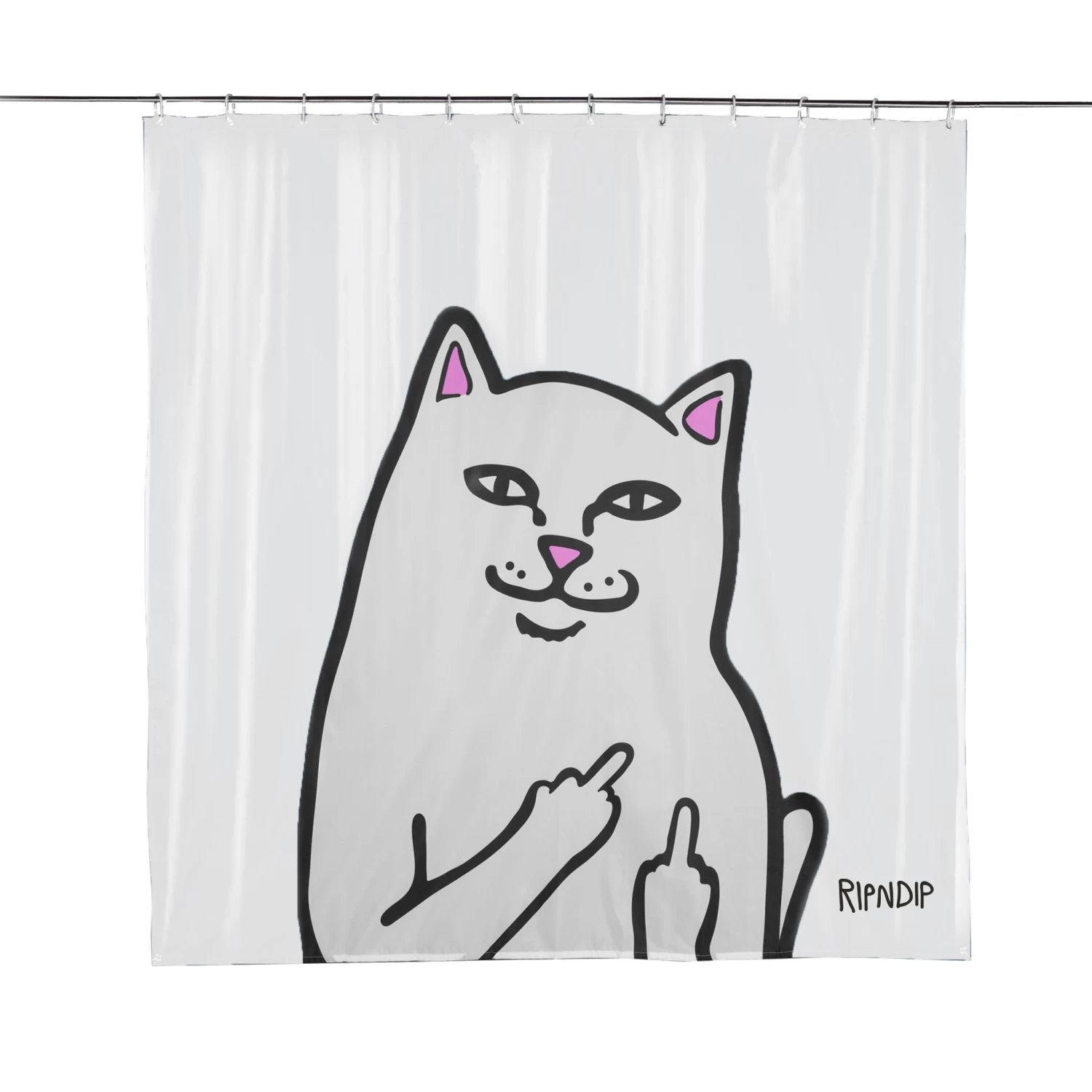 RIPNDIP Lord Nermal Shower Curtain (Clear) 1 RIPNDIP Lord Nermal Shower Curtain (Clear)
