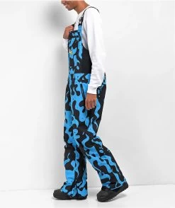 RIPNDIP Psychedelic Snowboard Bib Pants (Blue) -Urban Fashion Shop RIPNDIP Psychedelic Blue 10K Snowboard Bib Pants 2024 371325 alt2 US