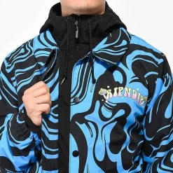 RIPNDIP Trippy Treats Snowboard Jacket -Urban Fashion Shop SnowGear 0005 RIPNDIP Trippy Treat Black Blue 10K Snowboard Jacket 2023 355517 alt3 US