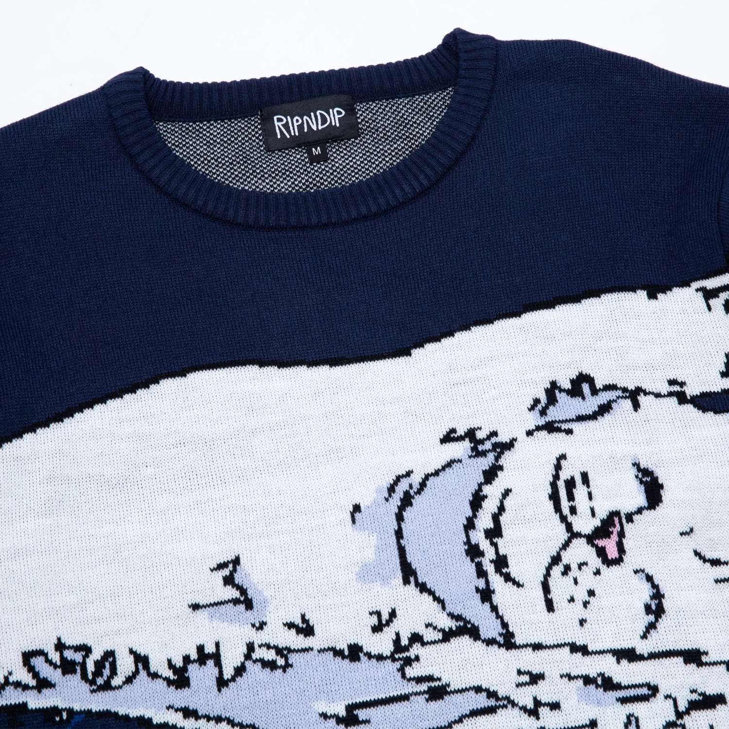 RIPNDIP Great Wave Sweater (Navy) 3 RIPNDIP Great Wave Sweater (Navy) - Image 3