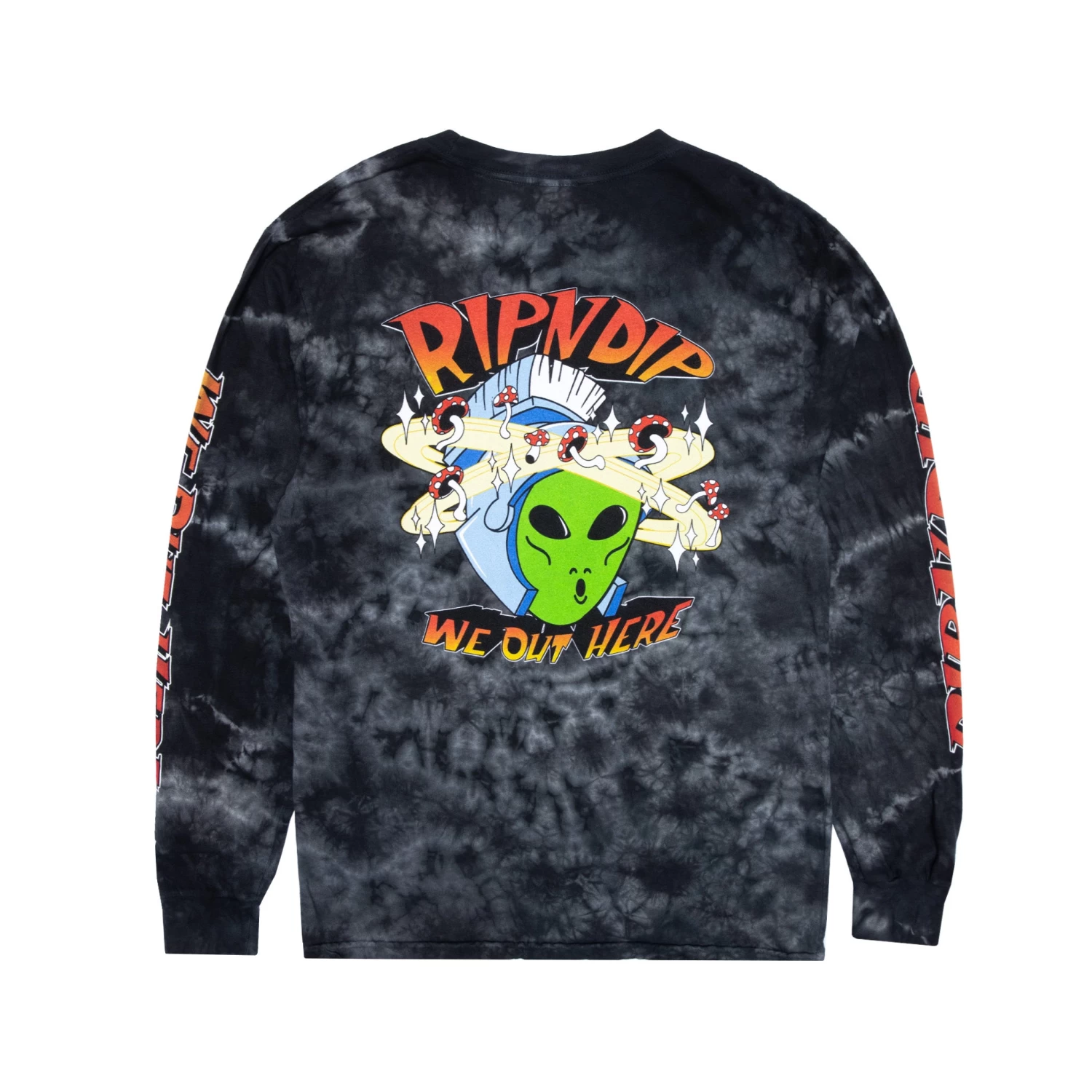 RIPNDIP Out Of This World Long Sleeve (Black Lightning Wash) 1 RIPNDIP Out Of This World Long Sleeve (Black Lightning Wash)