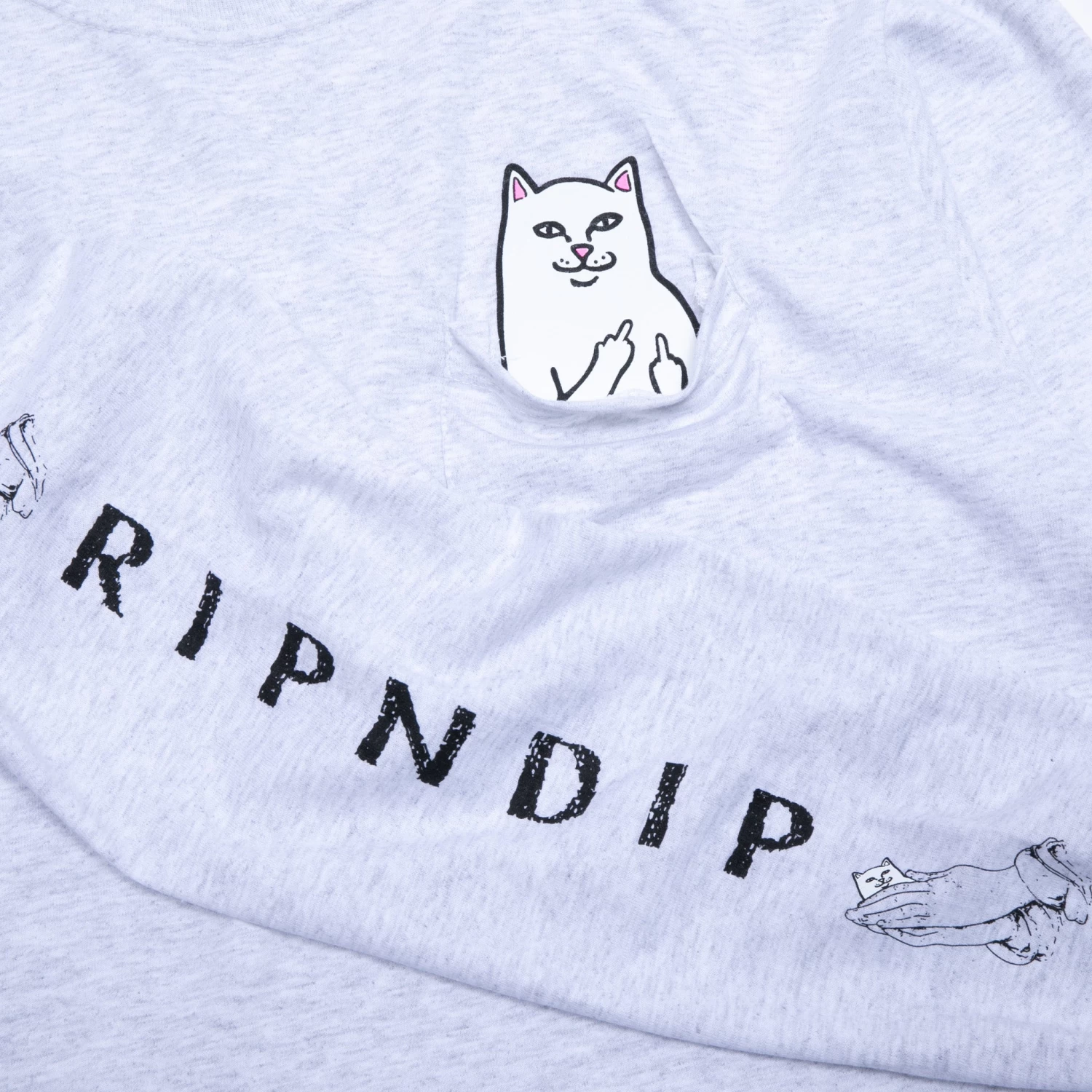 RIPNDIP Lord Nermal Long Sleeve (Ash Heather) 2 RIPNDIP Lord Nermal Long Sleeve (Ash Heather) - Image 2