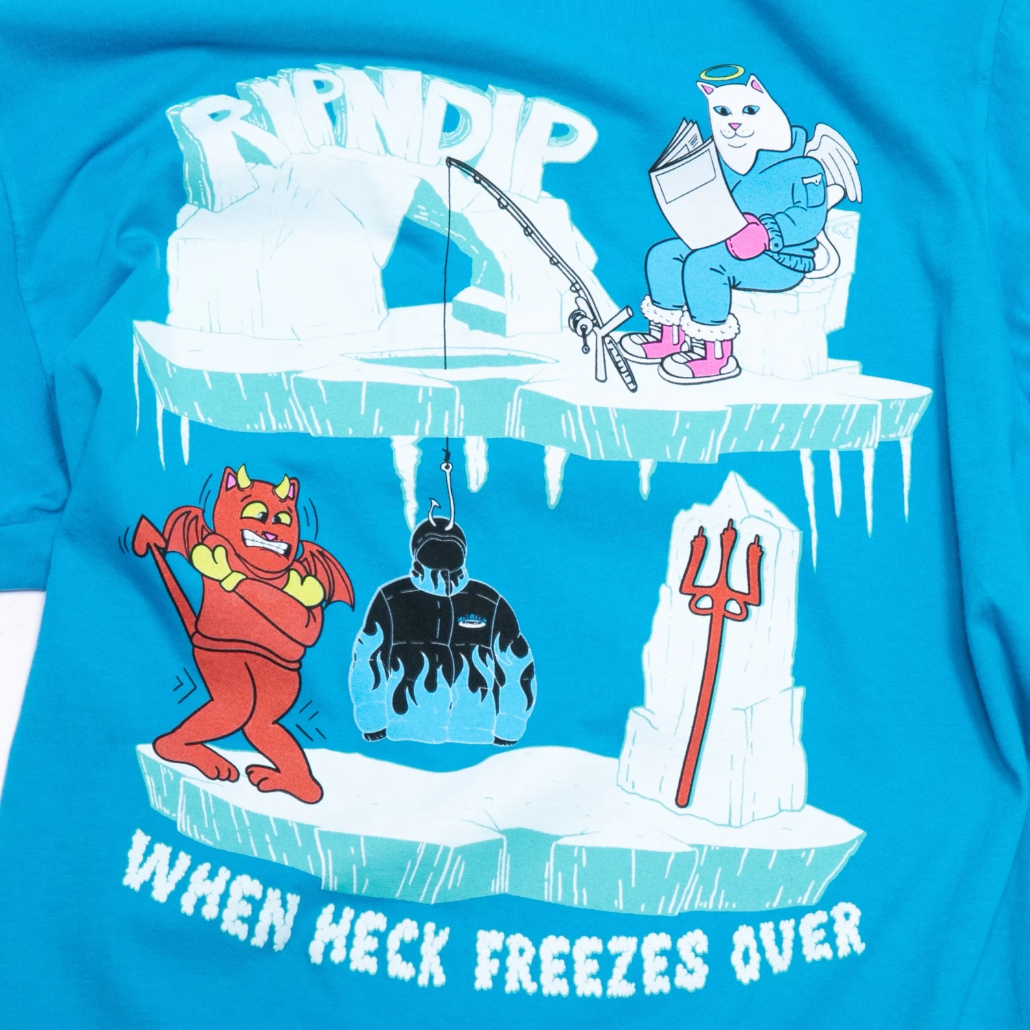 RIPNDIP Heck Freezes Over Tee (Azure Blue) 4 RIPNDIP Heck Freezes Over Tee (Azure Blue) - Image 4