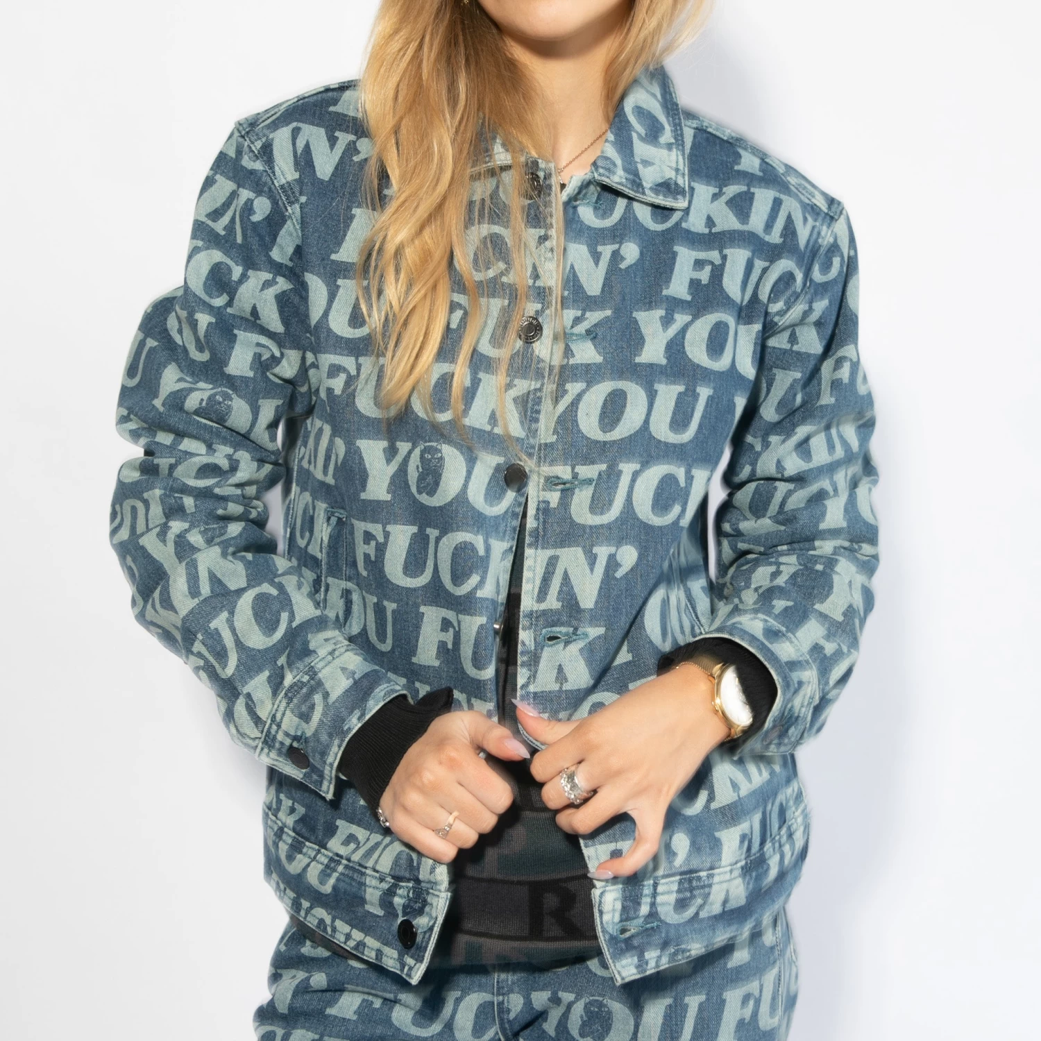 RIPNDIP Fuckin Fuck Denim Jacket (Medium Washed) 2 RIPNDIP Fuckin Fuck Denim Jacket (Medium Washed) - Image 2