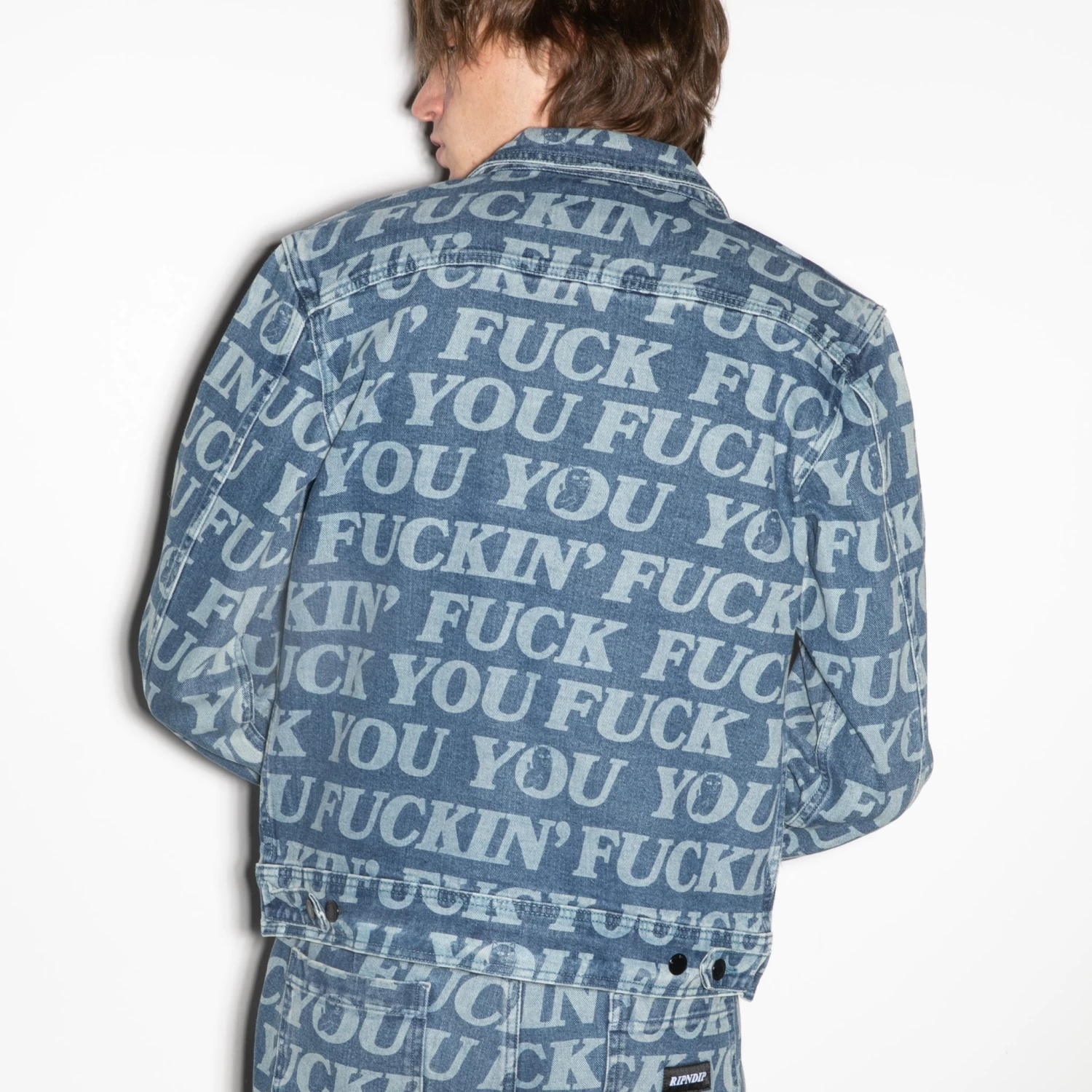 RIPNDIP Fuckin Fuck Denim Jacket (Medium Washed) 3 RIPNDIP Fuckin Fuck Denim Jacket (Medium Washed) - Image 3