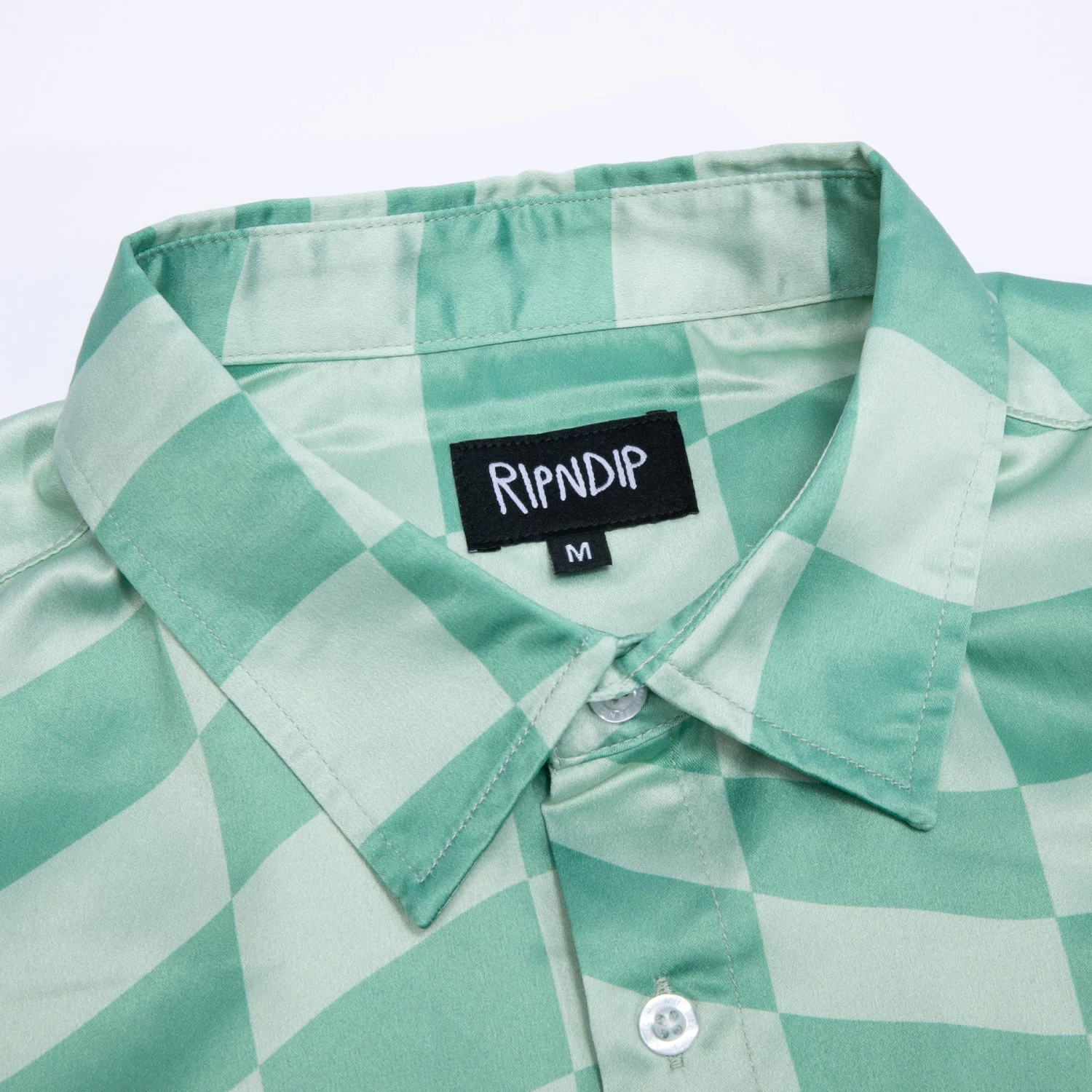 RIPNDIP Checked Short Sleeve Button Up (Olive/Pine) 5 RIPNDIP Checked Short Sleeve Button Up (Olive/Pine) - Image 5