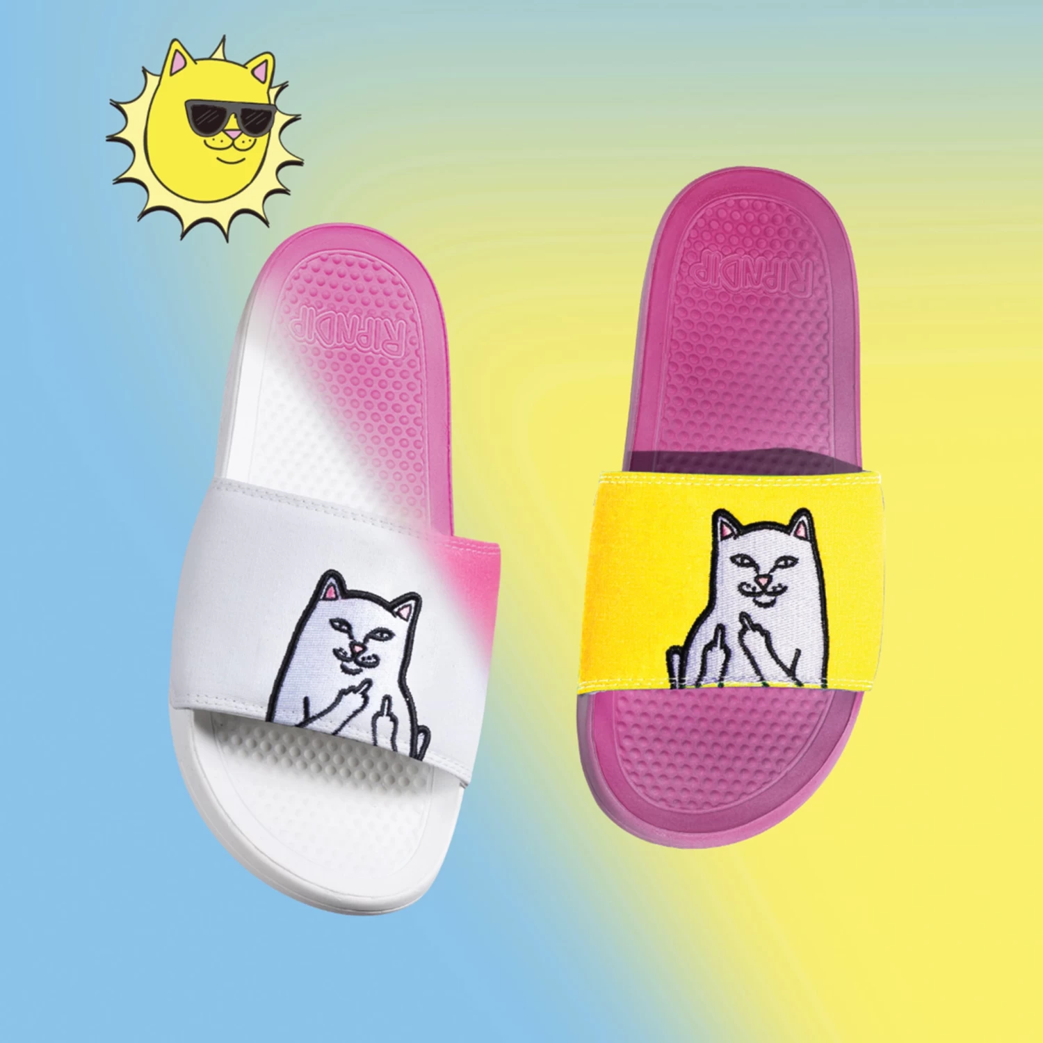 RIPNDIP Lord Nermal Slides UV Activated (Purple/Gold) 2 RIPNDIP Lord Nermal Slides UV Activated (Purple/Gold) - Image 2