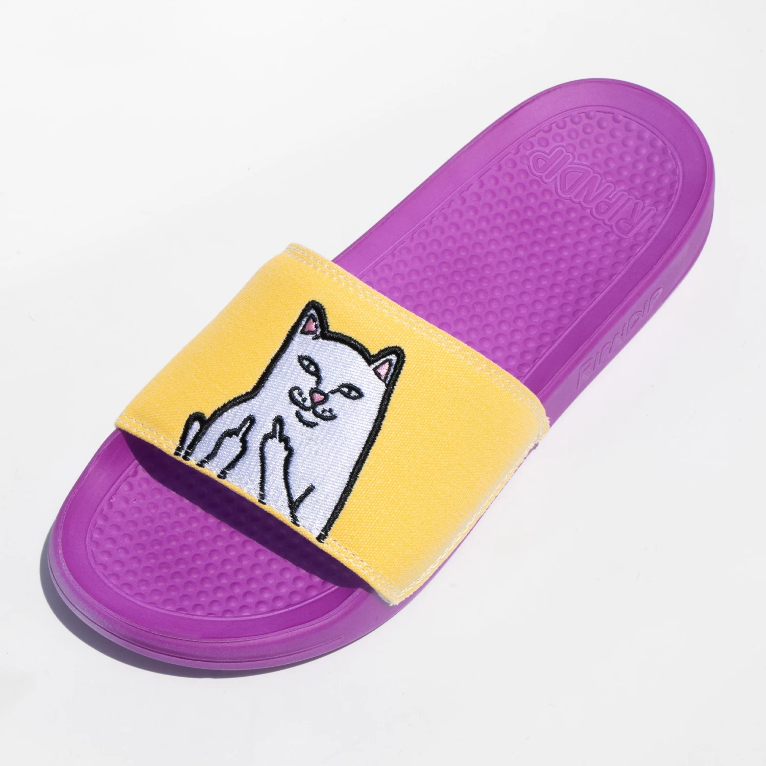 RIPNDIP Lord Nermal Slides UV Activated (Purple/Gold) 5 RIPNDIP Lord Nermal Slides UV Activated (Purple/Gold) - Image 5
