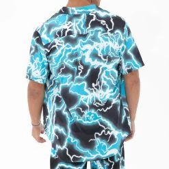 RIPNDIP Nikola Short Sleeve Button Up (Black/Blue) -Urban Fashion Shop Summer22 Hovers 0012 027A9635
