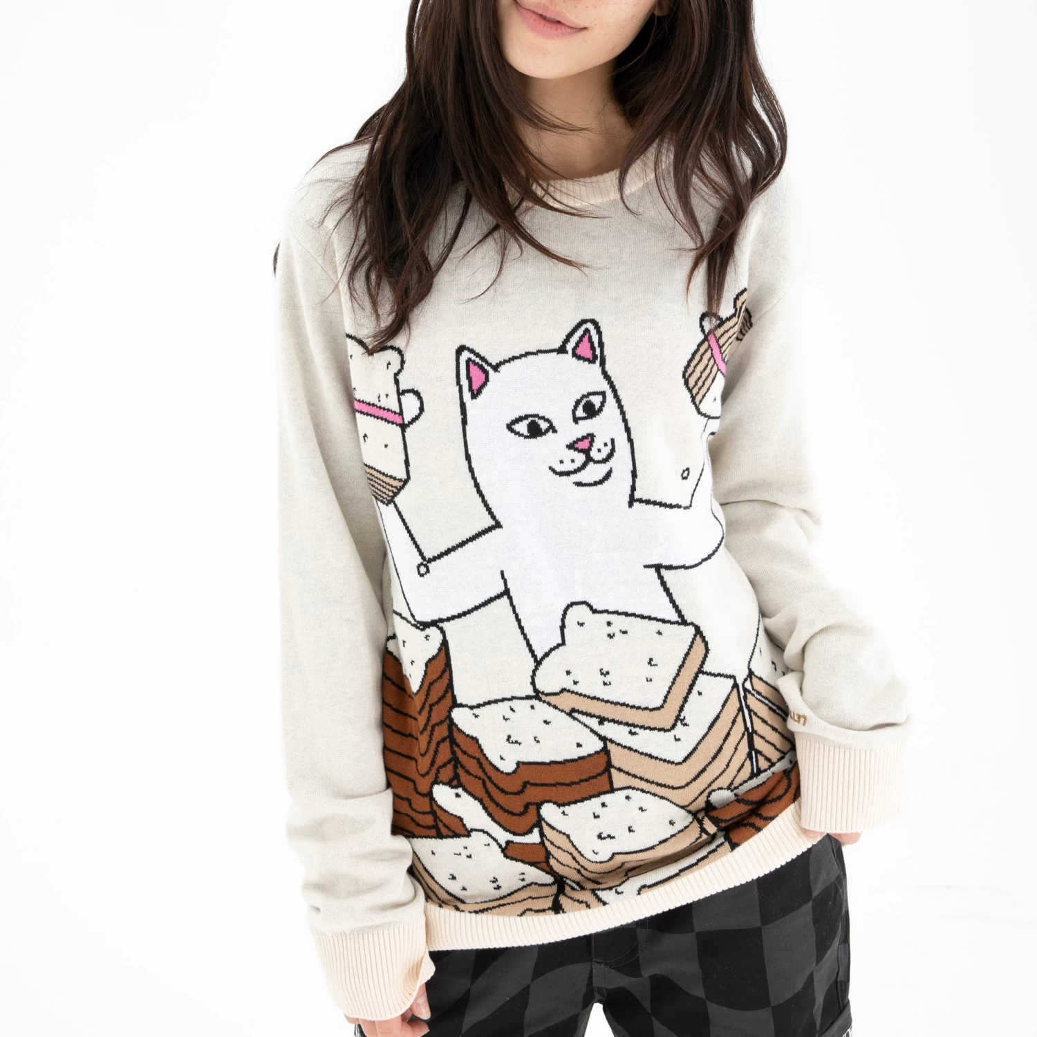 RIPNDIP Lets Get This Bread Knit Sweater (Natural) 2 RIPNDIP Lets Get This Bread Knit Sweater (Natural) - Image 2