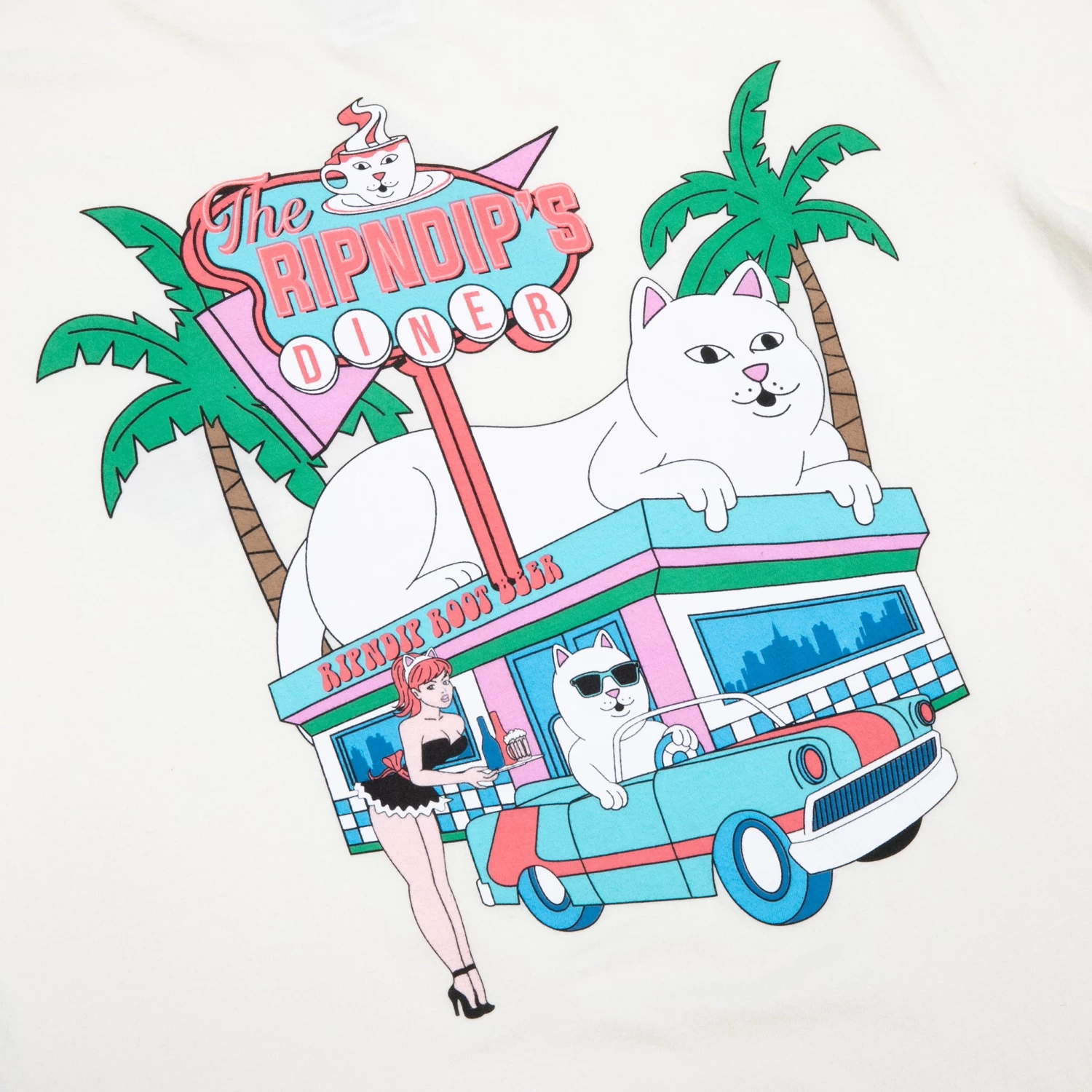 RIPNDIP Nerms Diner Tee (Natural) 4 RIPNDIP Nerms Diner Tee (Natural) - Image 4