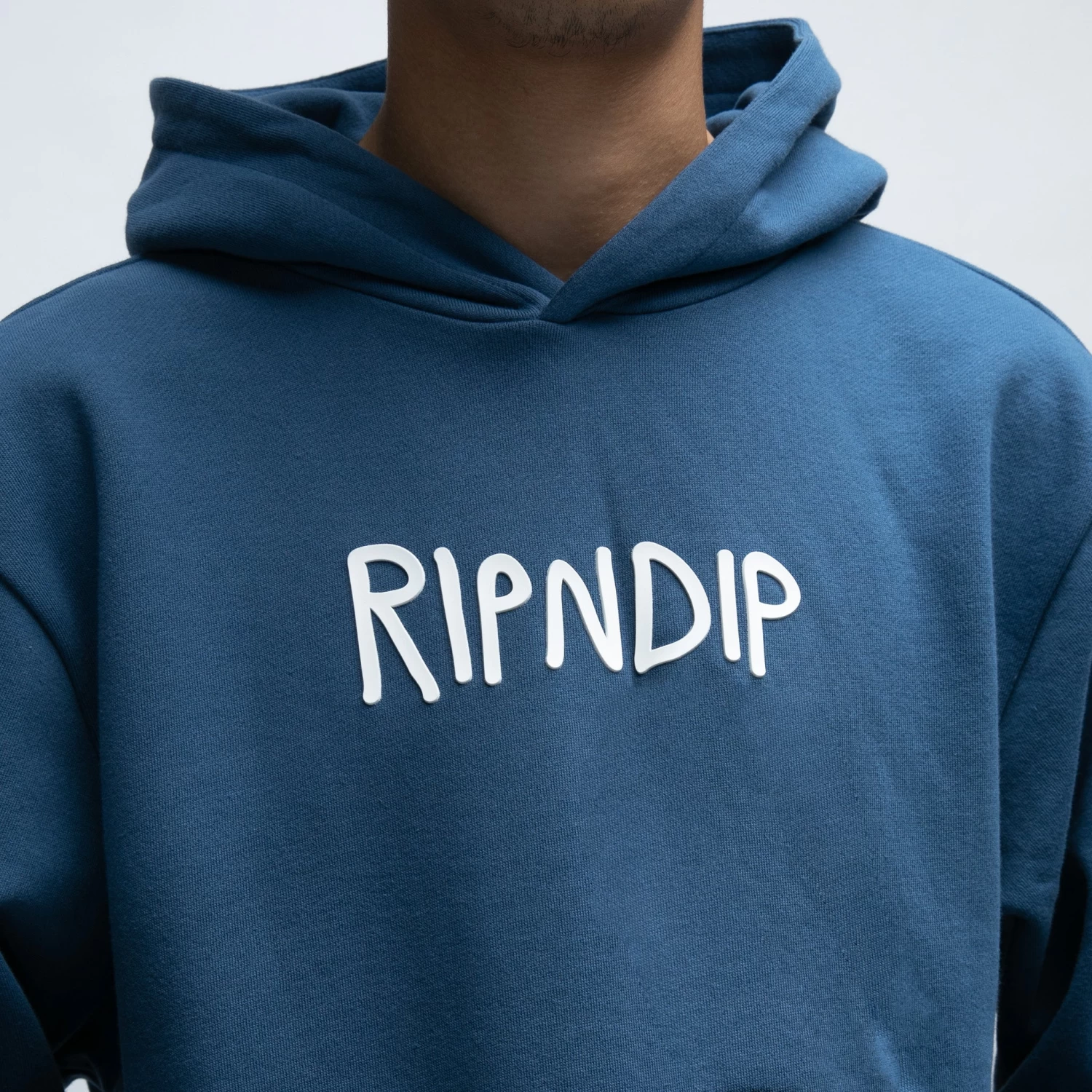 RIPNDIP Rubber Logo Hoodie (Pacific Blue) 2 RIPNDIP Rubber Logo Hoodie (Pacific Blue) - Image 2