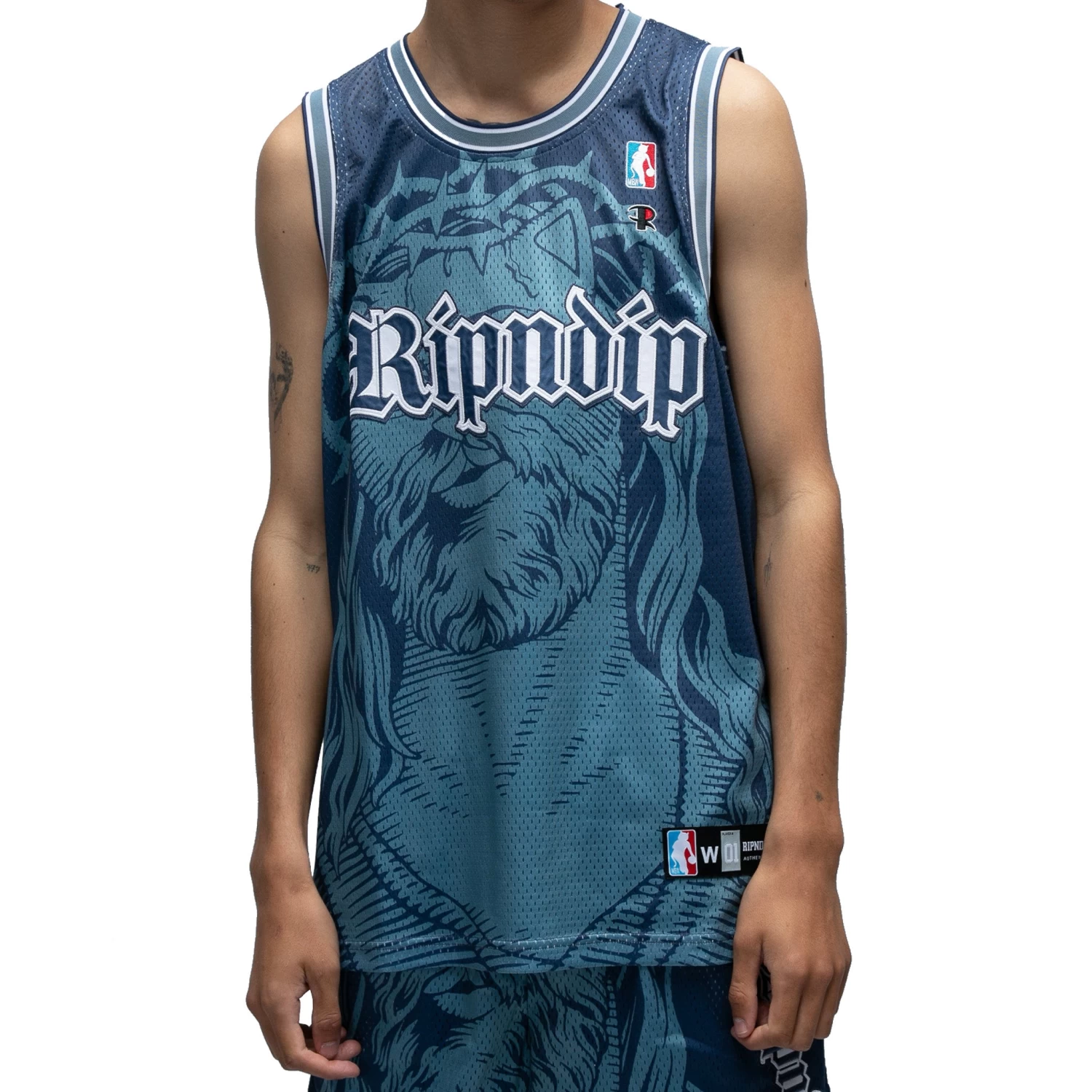 RIPNDIP Lord Savior Nerm Basketball Jersey (Navy) 2 RIPNDIP Lord Savior Nerm Basketball Jersey (Navy) - Image 2
