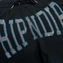 RIPNDIP Summer Revenge Rhinestone Sweatshorts (Black) -Urban Fashion Shop SummerRevengeRhinestoneSweatshorts Black 0002 027A8316