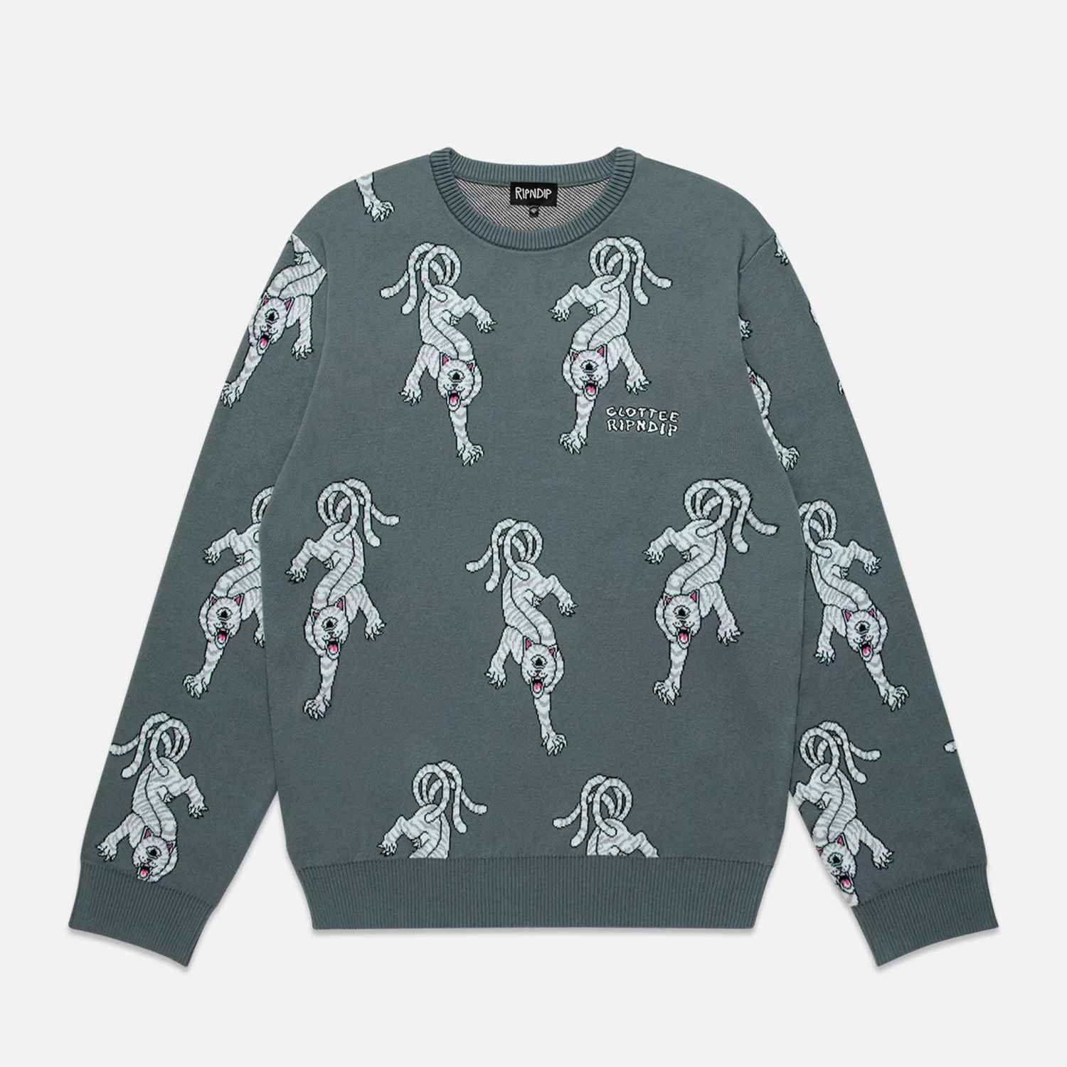 RIPNDIP Isobu Nerm Knit Sweater (Grey) 1 RIPNDIP Isobu Nerm Knit Sweater (Grey)