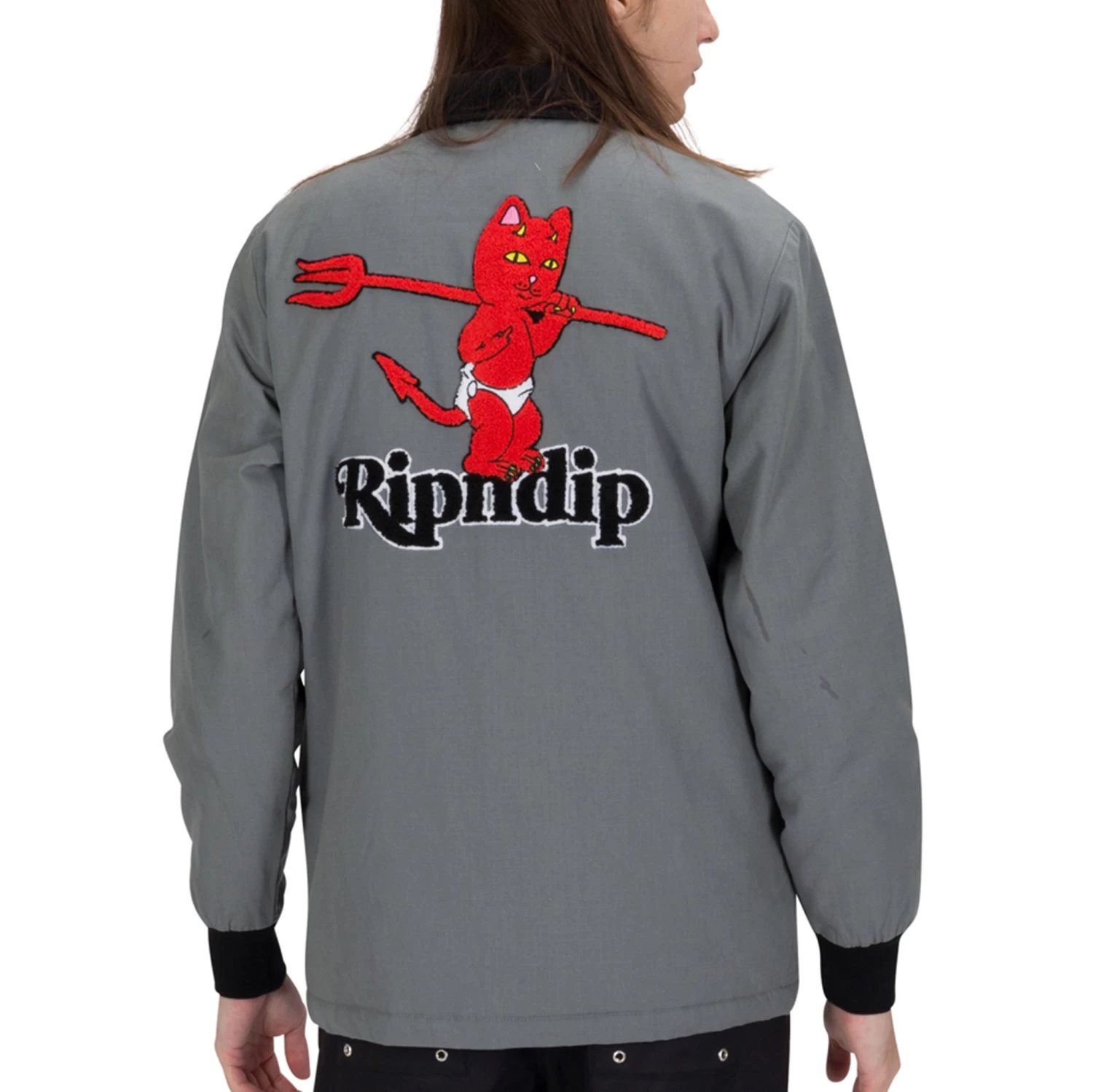 RIPNDIP Devil Baby Button Down Jacket (Charcoal) 2 RIPNDIP Devil Baby Button Down Jacket (Charcoal) - Image 2