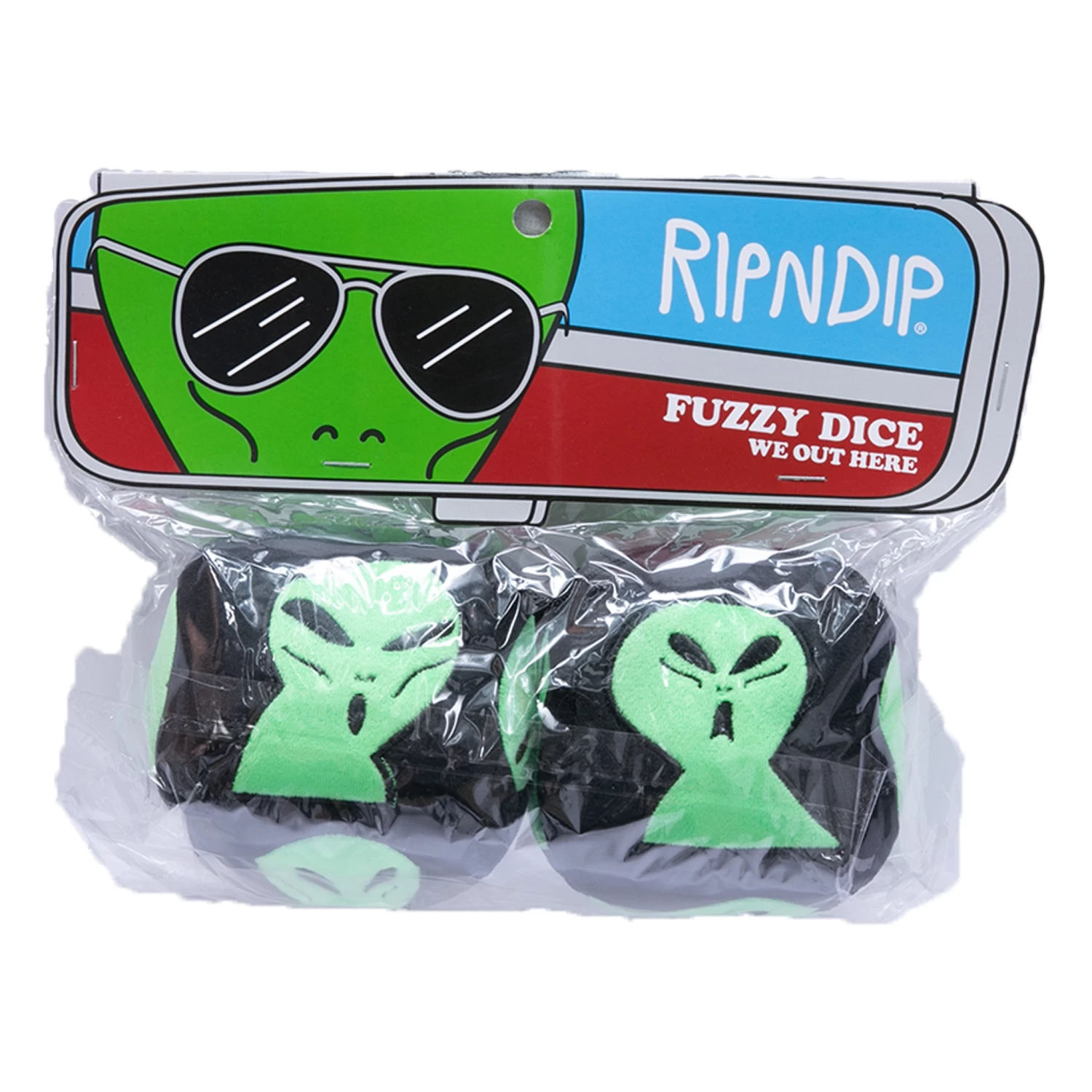 RIPNDIP We Out Here Fuzzy Dice (Black) 4 RIPNDIP We Out Here Fuzzy Dice (Black) - Image 4