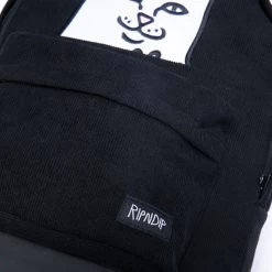 RIPNDIP Lord Nermal Corduroy Backpack (Black) -Urban Fashion Shop bagsfall22 0015 9R9A9333