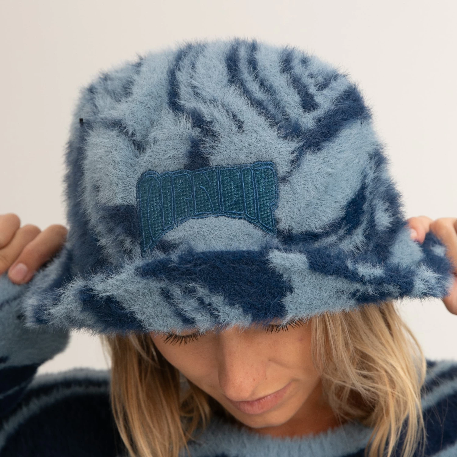 RIPNDIP Psychedelic Faux Mohair Bucket Hat (Dark Slate) 2 RIPNDIP Psychedelic Faux Mohair Bucket Hat (Dark Slate) - Image 2