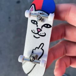 RIPNDIP Lord Nermal Mini Skateboard (Red/Blue) -Urban Fashion Shop fingerboard