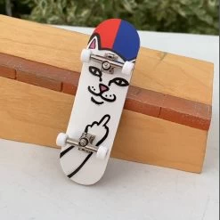 RIPNDIP Lord Nermal Mini Skateboard (Red/Blue) -Urban Fashion Shop fingerboard3