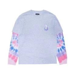 RIPNDIP Nature Is Healing Double Sleeve Tee (Ash Heather/Pink) -Urban Fashion Shop finishedholiday21l s 0040 KK2A0182