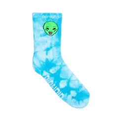 RIPNDIP We Out Here Mid Socks (Light Blue Tie Dye)