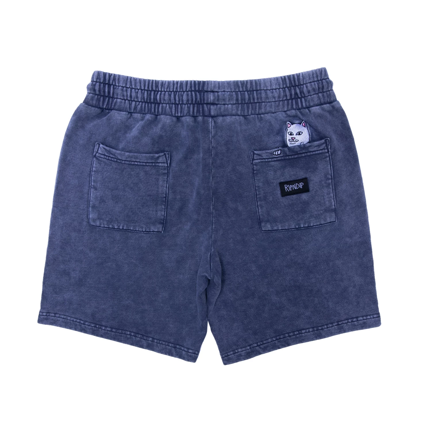 RIPNDIP Peek A Nermal Sweatshorts (Navy Acid Wash) 1 RIPNDIP Peek A Nermal Sweatshorts (Navy Acid Wash)