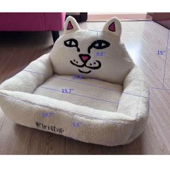 RIPNDIP Lord Nermal Small Pet Bed (White) -Urban Fashion Shop pet bed sizing