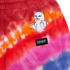 RIPNDIP OG Prisma Embroidered Sweatshorts (Red Tie Dye) -Urban Fashion Shop prismasweatshortsred 0000 KK2A1841